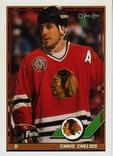 #233 Chris Chelios - Chicago Blackhawks - 1991-92 O-Pee-Chee Hockey