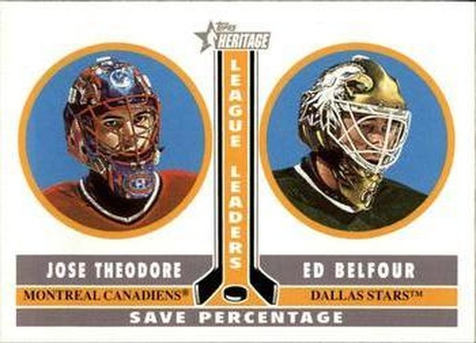 #233 Jose Theodore / Ed Belfour - Montreal Canadiens / Dallas Stars - 2000-01 Topps Heritage Hockey