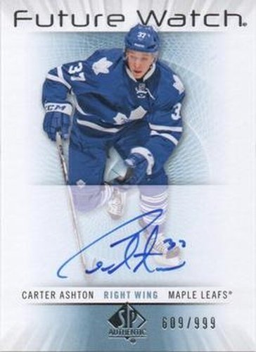 #234 Carter Ashton - Toronto Maple Leafs - 2012-13 SP Authentic Hockey