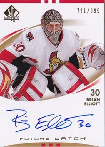 #234 Brian Elliott - Ottawa Senators - 2007-08 SP Authentic Hockey