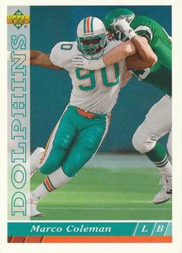 #234 Marco Coleman - Miami Dolphins - 1993 Upper Deck Football