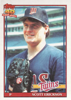 #234 Scott Erickson - Minnesota Twins - 1991 Topps Baseball