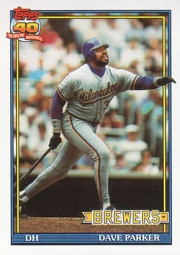 #235 Dave Parker - Milwaukee Brewers - 1991 Topps Baseball