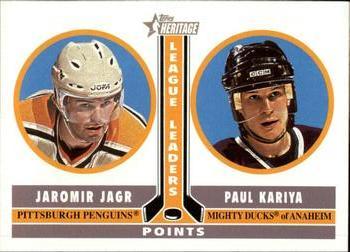 #235 Jaromir Jagr / Paul Kariya - Pittsburgh Penguins / Anaheim Mighty Ducks - 2000-01 Topps Heritage Hockey