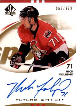 #235 Nick Foligno - Ottawa Senators - 2007-08 SP Authentic Hockey