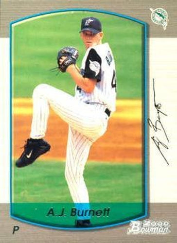 #235 A.J. Burnett - Florida Marlins - 2000 Bowman Baseball