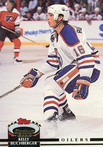 #235 Kelly Buchberger - Edmonton Oilers - 1992-93 Stadium Club Hockey