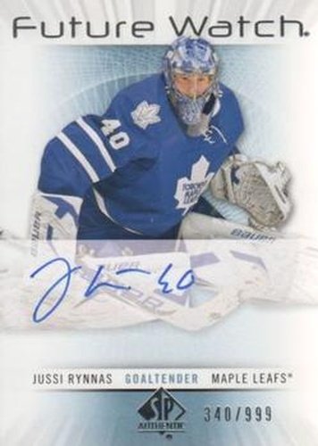#235 Jussi Rynnas - Toronto Maple Leafs - 2012-13 SP Authentic Hockey