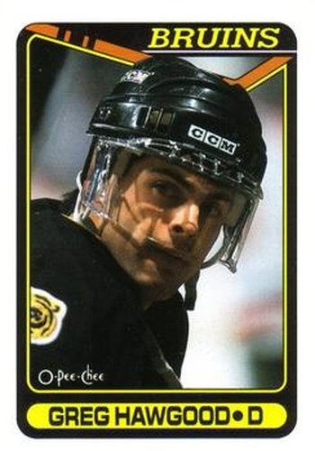#236 Greg Hawgood - Boston Bruins - 1990-91 O-Pee-Chee Hockey