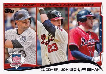 #237 NL 2013 Batting Average Leaders Michael Cuddyer / Chris Johnson / Freddie Freeman - Colorado Rockies / Atlanta Braves - 2014 Topps Baseball