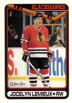 #237 Jocelyn Lemieux - Chicago Blackhawks - 1990-91 O-Pee-Chee Hockey