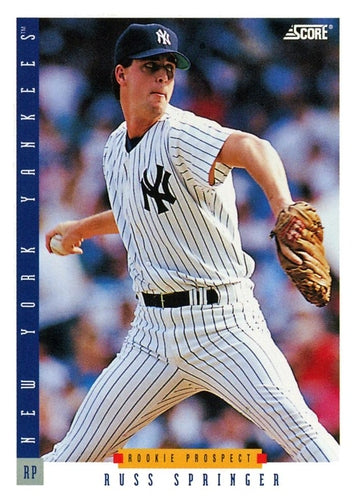 #238 Russ Springer - New York Yankees - 1993 Score Baseball