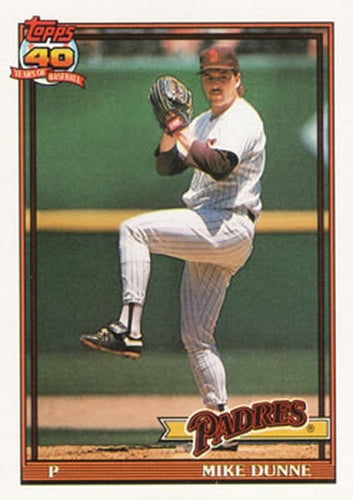 #238 Mike Dunne - San Diego Padres - 1991 Topps Baseball