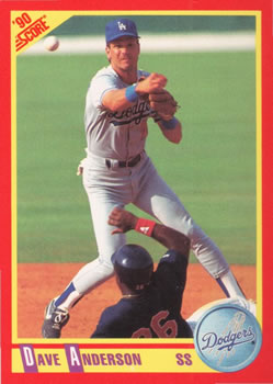 #238 Dave Anderson - Los Angeles Dodgers - 1990 Score Baseball
