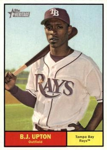 #238 B.J. Upton - Tampa Bay Rays - 2010 Topps Heritage Baseball