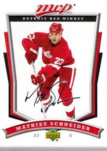 #238 Mathieu Schneider - Detroit Red Wings - 2007-08 Upper Deck MVP Hockey