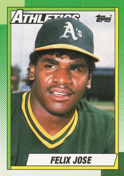 #238 Felix Jose - Oakland Athletics - 1990 Topps Baseball