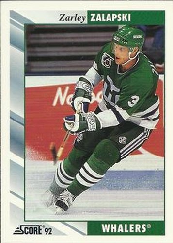 #238 Zarley Zalapski - Hartford Whalers - 1992-93 Score USA Hockey