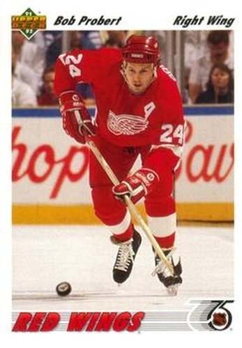 #239 Bob Probert - Detroit Red Wings - 1991-92 Upper Deck Hockey