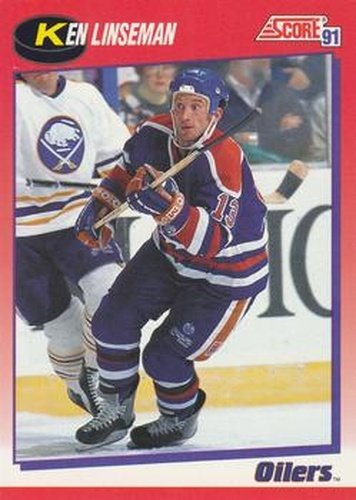 #239 Ken Linseman - Edmonton Oilers - 1991-92 Score Canadian Bilingual Hockey