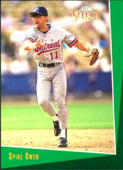 #239 Spike Owen - Montreal Expos - 1993 Select Baseball