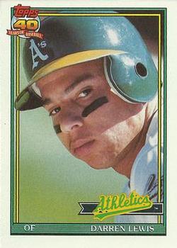 #239 Darren Lewis - Oakland Athletics - 1991 Topps Baseball