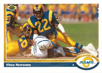 #239 Vince Newsome - Los Angeles Rams - 1991 Upper Deck Football
