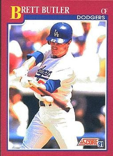 #23T Brett Butler - Los Angeles Dodgers - 1991 Score Rookie & Traded Baseball