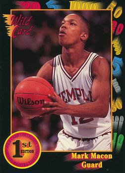 #23 Mark Macon - Temple Owls - 1991-92 Wild Card Basketball