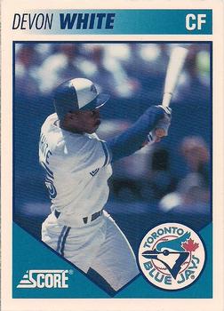 #23 Devon White - Toronto Blue Jays - 1991 Score Toronto Blue Jays Baseball