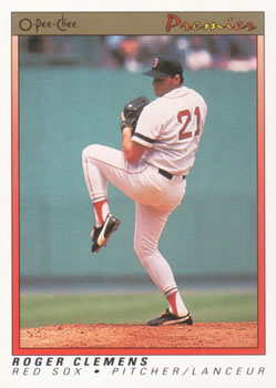 #23 Roger Clemens - Boston Red Sox - 1991 O-Pee-Chee Premier Baseball