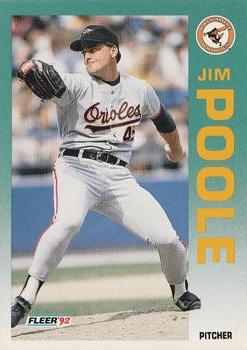 #23 Jim Poole - Baltimore Orioles - 1992 Fleer Baseball