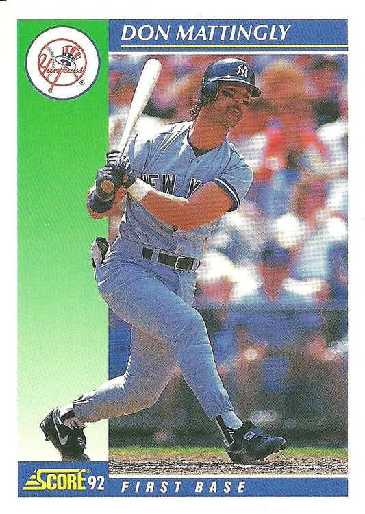 #23 Don Mattingly - New York Yankees - 1992 Score Baseball
