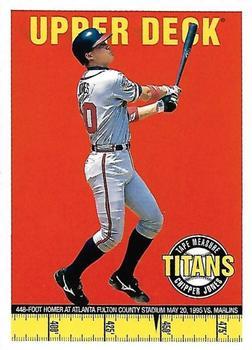 #23 Chipper Jones - Atlanta Braves - 1998 Upper Deck - Tape Measure Titans Baseball