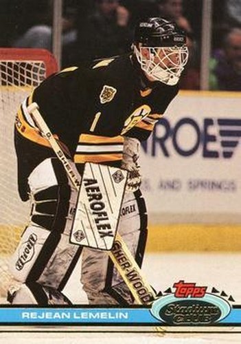 #23 Rejean Lemelin - Boston Bruins - 1991-92 Stadium Club Hockey