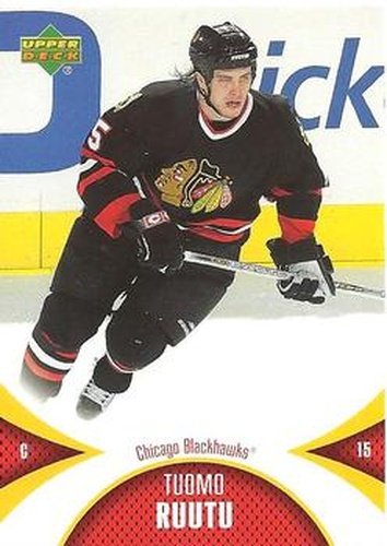 #23 Tuomo Ruutu - Chicago Blackhawks - 2006-07 Upper Deck Mini Jersey Hockey