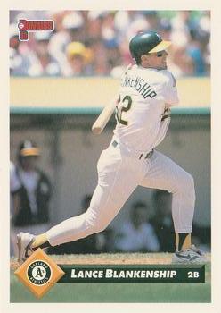 #23 Lance Blankenship - Oakland Athletics - 1993 Donruss Baseball