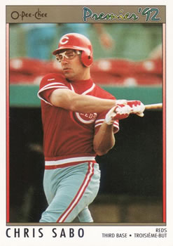 #23 Chris Sabo - Cincinnati Reds - 1992 O-Pee-Chee Premier Baseball