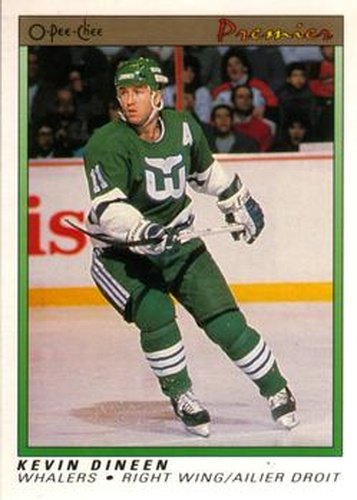 #23 Kevin Dineen - Hartford Whalers - 1990-91 O-Pee-Chee Premier Hockey