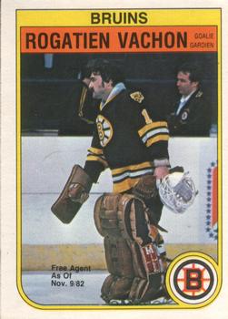 #23 Rogatien Vachon - Boston Bruins - 1982-83 O-Pee-Chee Hockey