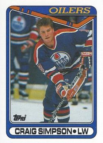 #240 Craig Simpson - Edmonton Oilers - 1990-91 Topps Hockey