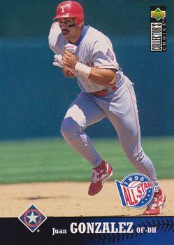 #240 Juan Gonzalez - Texas Rangers - 1997 Collector's Choice Baseball