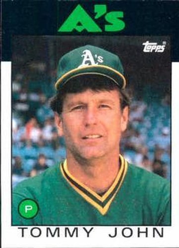 #240 Tommy John - Oakland Athletics - 1986 Topps Baseball