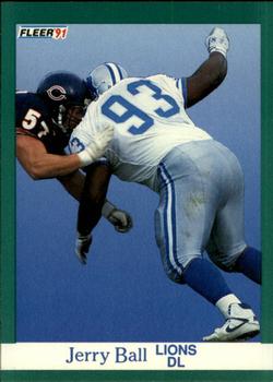 #240 Jerry Ball - Detroit Lions - 1991 Fleer Football