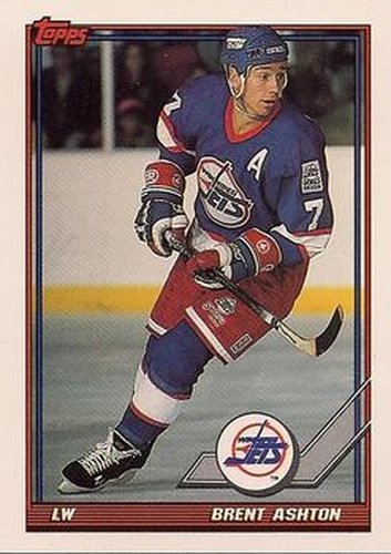 #240 Brent Ashton - Winnipeg Jets - 1991-92 Topps Hockey