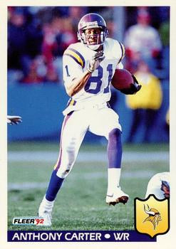 #241 Anthony Carter - Minnesota Vikings - 1992 Fleer Football