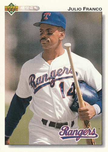 #241 Julio Franco - Texas Rangers - 1992 Upper Deck Baseball