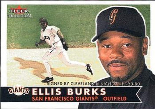 #241 Ellis Burks - Cleveland Indians - 2001 Fleer Tradition Baseball