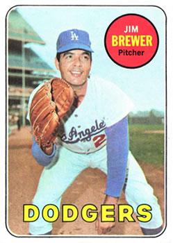 #241 Jim Brewer - Los Angeles Dodgers - 1969 Topps Baseball
