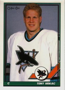 #241 Tony Hrkac - San Jose Sharks - 1991-92 O-Pee-Chee Hockey